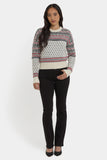 NYDJ Fairisle Pullover Sweater - Ivory Black
