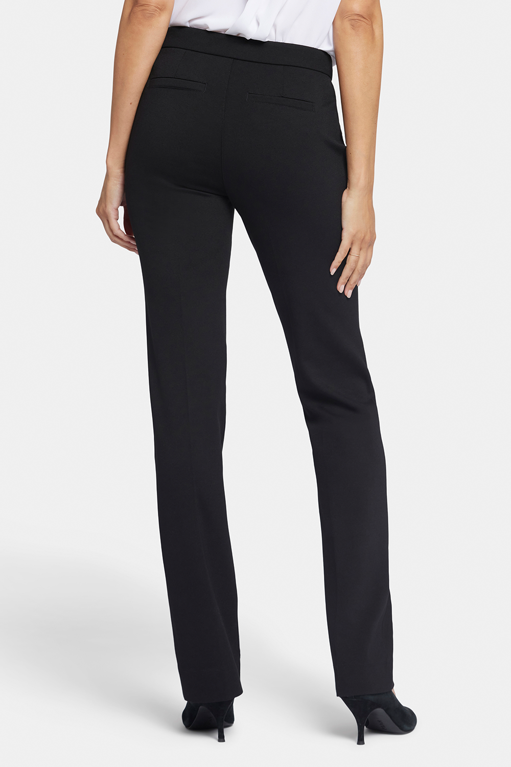 Slim Trouser Pants In Petite In Ponte Knit - Black Black Slim Trouser Pants In Petite In Ponte Knit - Black Black