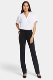 NYDJ Slim Trouser Pants In Petite In Ponte Knit - Black
