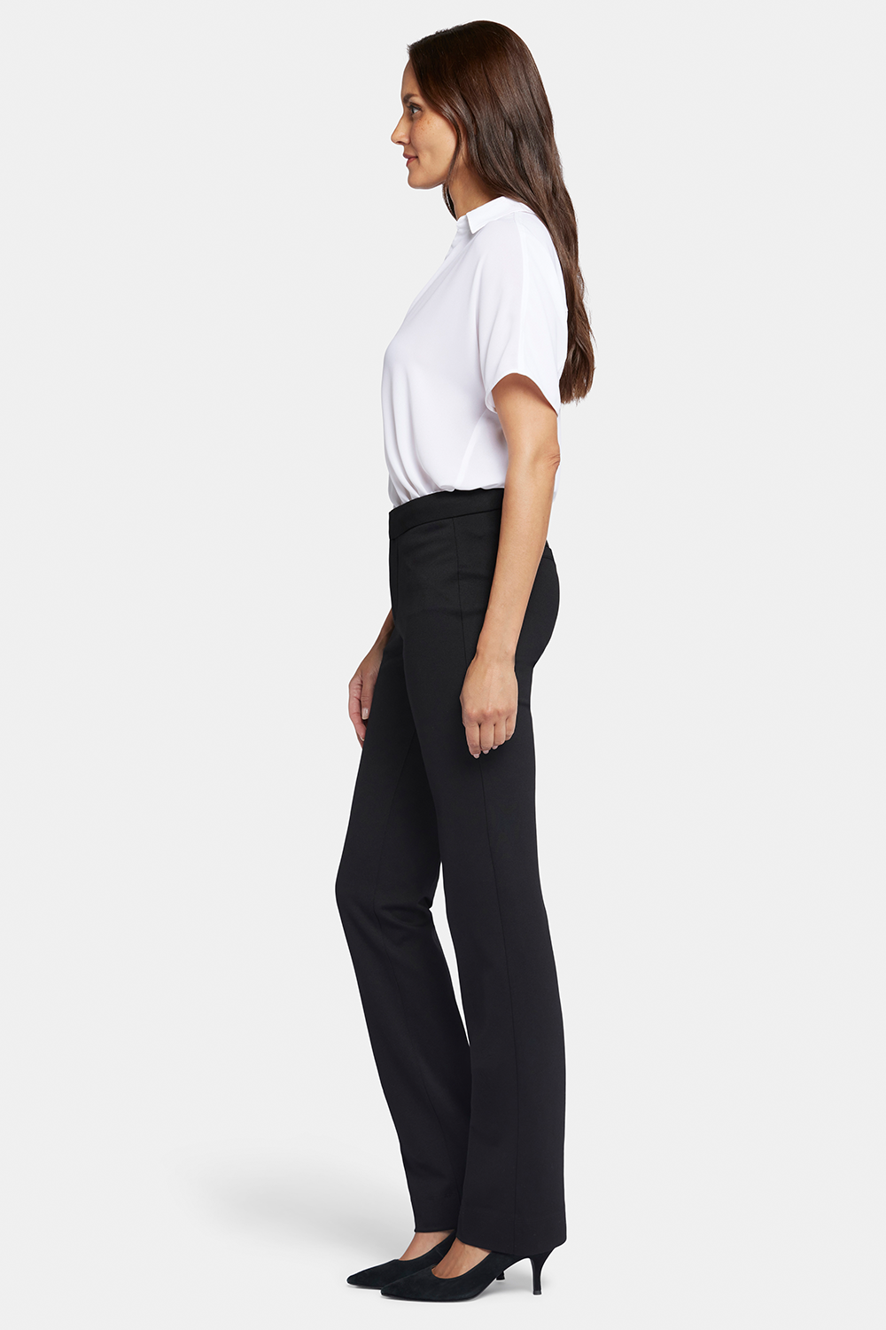 NYDJ Slim Trouser Pants In Petite In Ponte Knit - Black