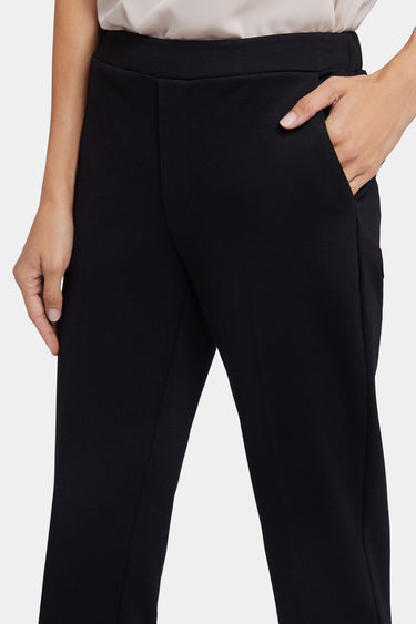 NYDJ Cassidy Ankle Pull-On Trouser Pants In Petite In Ponte Knit With Cuffs - Black
