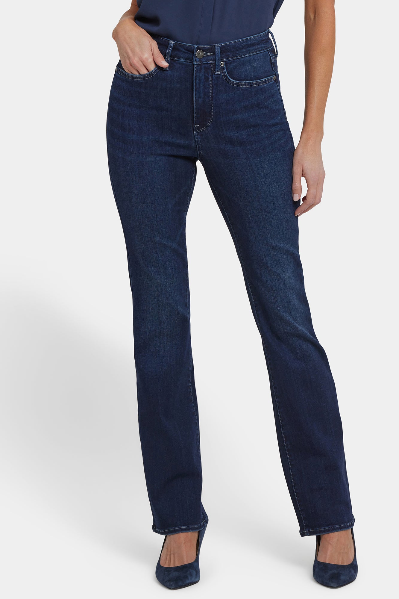 NYDJ Billie Mini Bootcut Jeans In Petite In Sure Stretch® Denim With High Rise - Ink Skyline