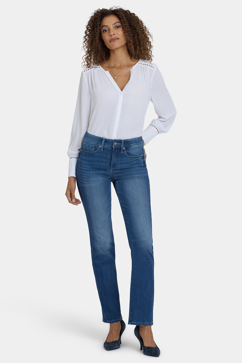 NYDJ Marilyn Straight Jeans In Petite In Sure Stretch® Denim - Cool Marine