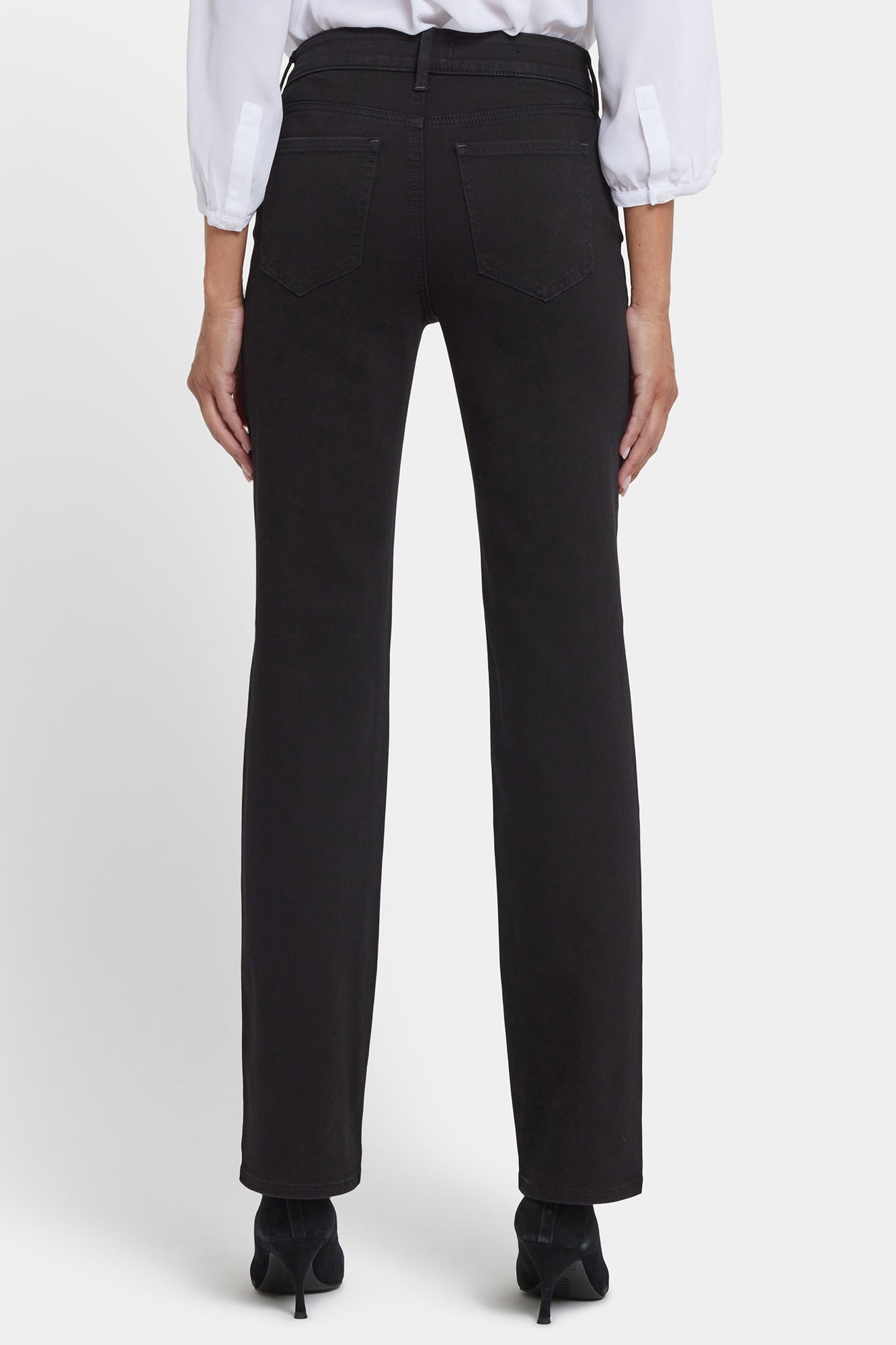 NYDJ Marilyn Straight Jeans In Petite In Sure Stretch® Denim With Scattered Stones - Black Rinse
