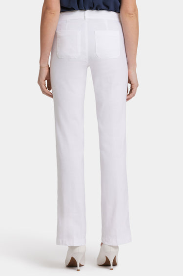 NYDJ Trouser Pants In Petite In Stretch Linen - Optic White