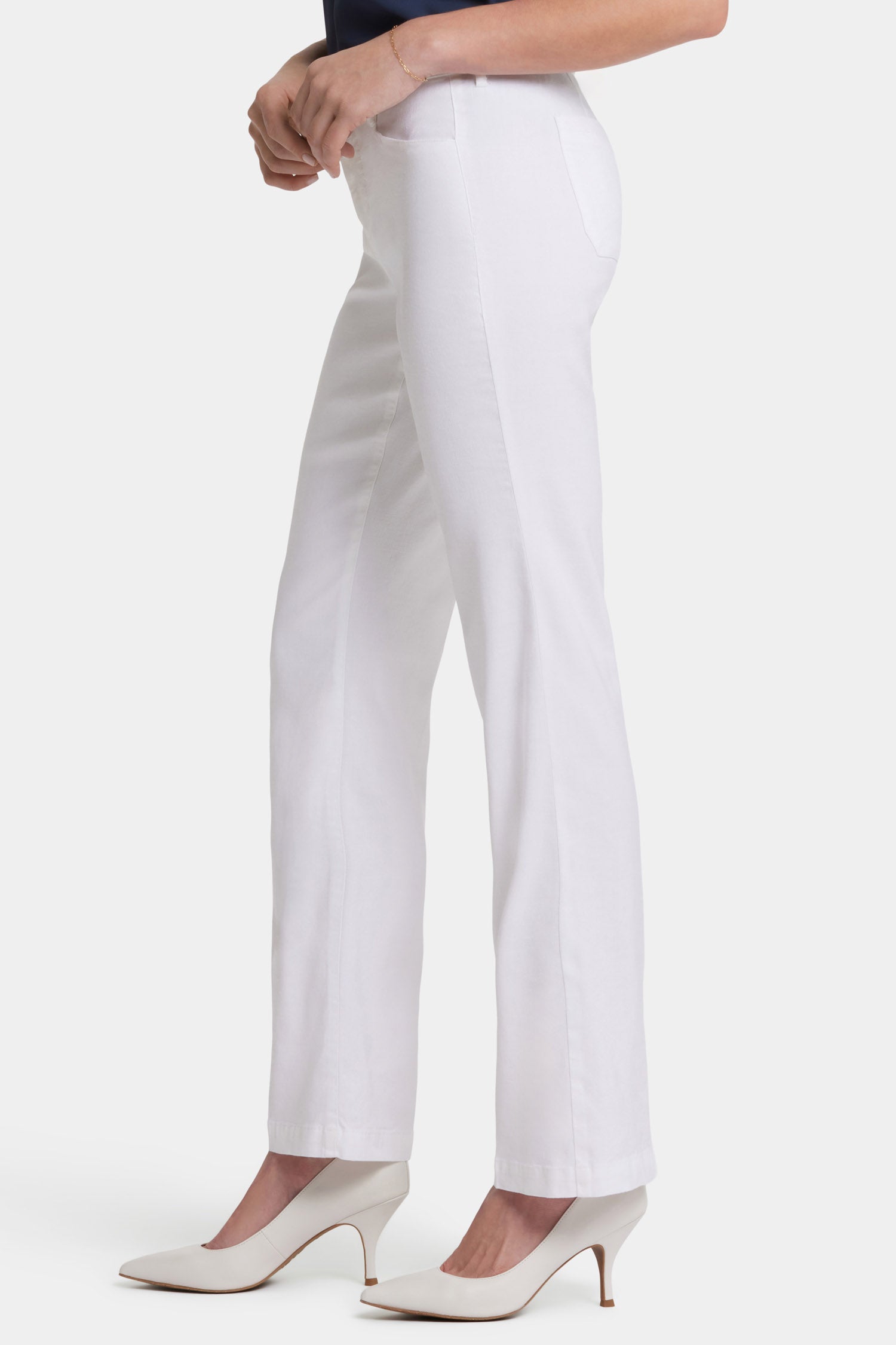 Trouser Pants In Petite In Stretch Linen - Optic White White | NYDJ