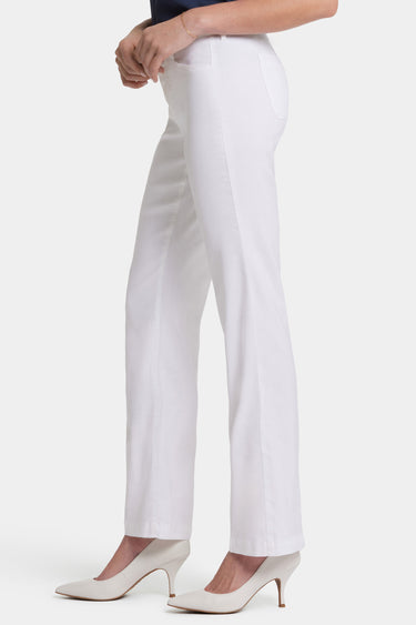 NYDJ Trouser Pants In Petite In Stretch Linen - Optic White