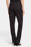 NYDJ Marilyn Straight Pants In Petite In Stretch Linen - Black