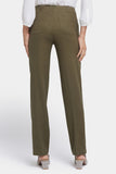 NYDJ Marilyn Straight Pants In Petite In Stretch Linen - Bay Leaf