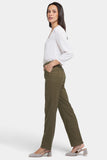 NYDJ Marilyn Straight Pants In Petite In Stretch Linen - Bay Leaf