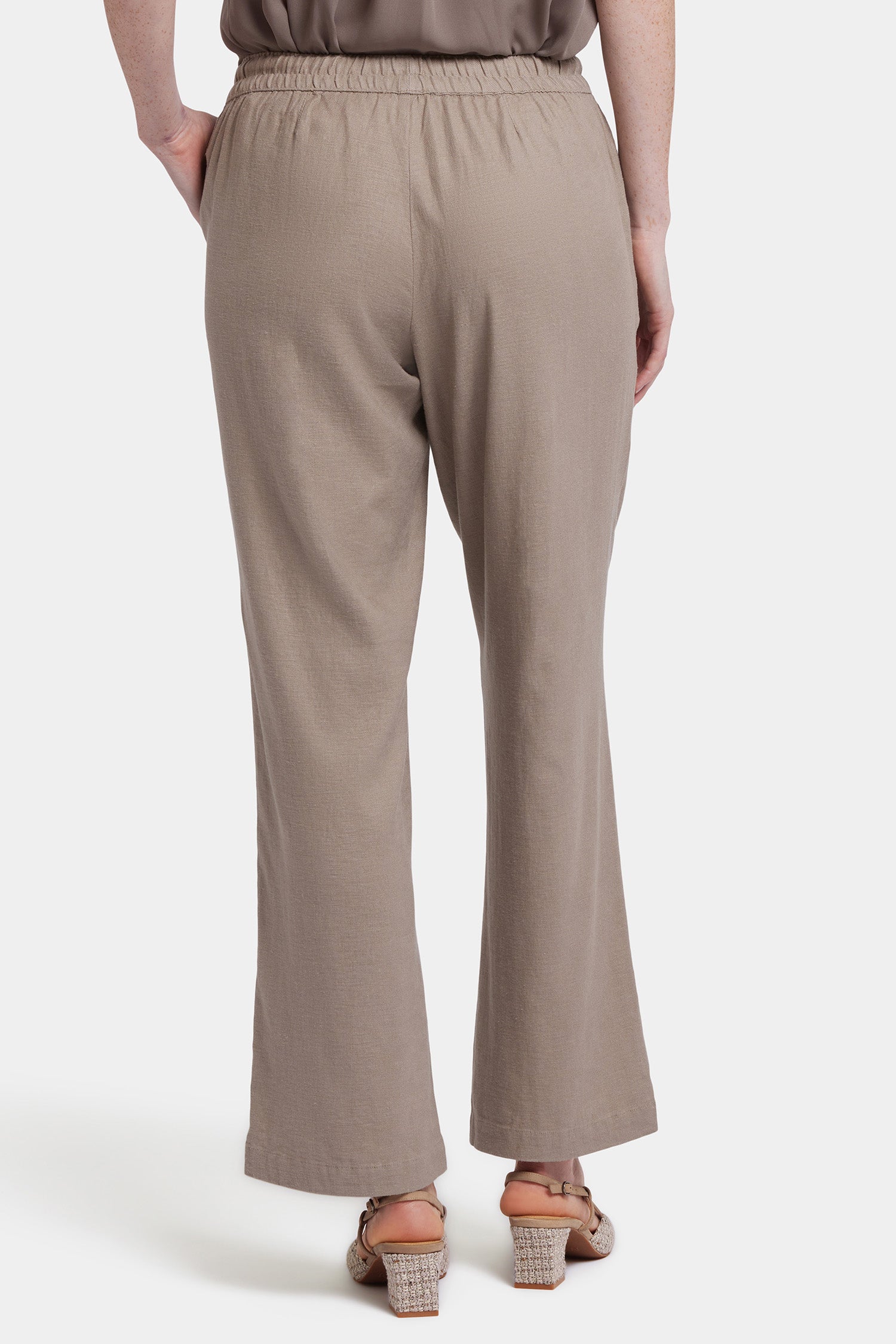 Relaxed Drawstring Pull-On Pants In Petite In Stretch Linen  display picture 1