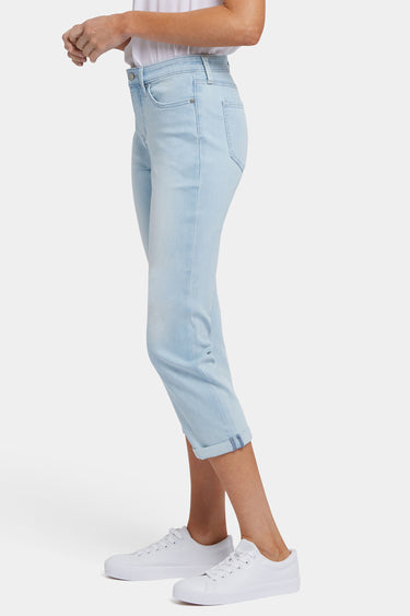 NYDJ Chloe Skinny Capri Jeans In Petite In Cool Embrace® Denim With Roll Cuffs - Clear Waters