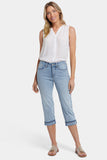 NYDJ Marilyn Straight Crop Jeans In Petite In Cool Embrace® Denim With Cuffs - Santiago Sea