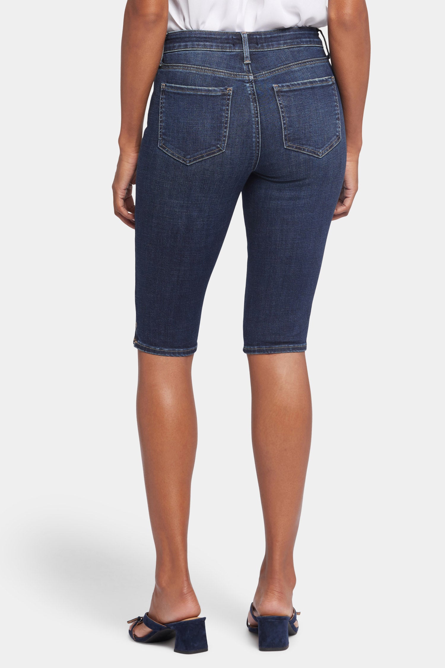 Sophie Bike Capri Jeans In Petite With Riveted Side Slits