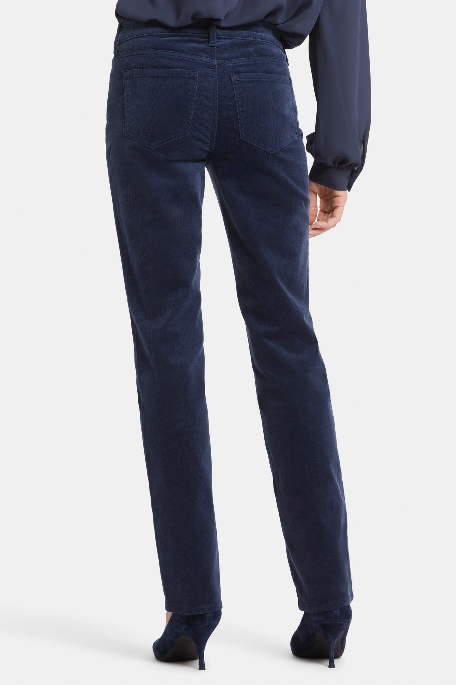 Marilyn Straight Pants In Petite In Fine Wale Stretch Corduroy - Starless  Sky Blue | NYDJ