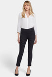 NYDJ Skinny Ankle Pull-On Jeans In Petite With Sideseam Slit - Black