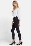 NYDJ Skinny Ankle Pull-On Jeans In Petite With Sideseam Slit - Black