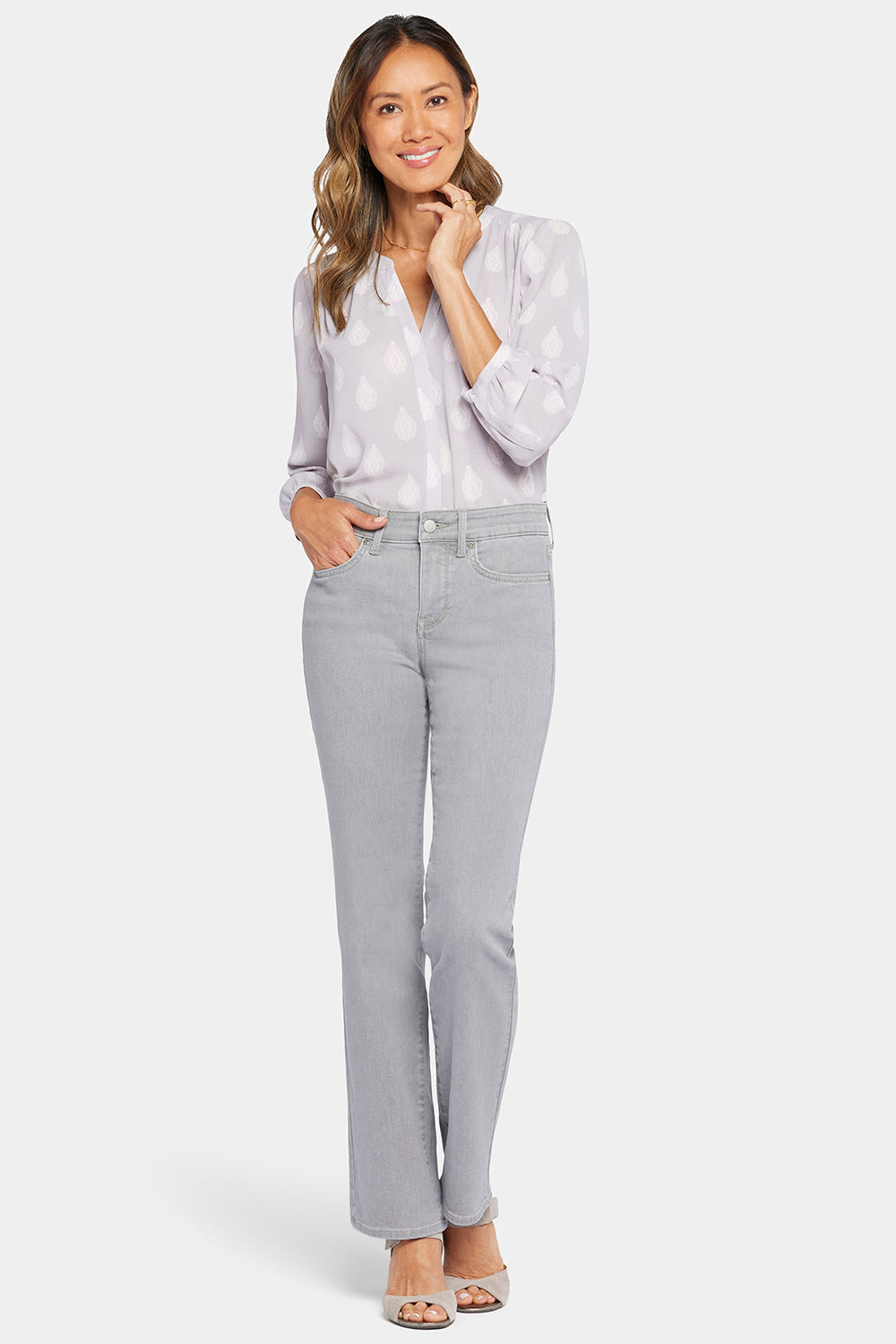 Marilyn Straight Jeans In Petite - Charisma Grey | NYDJ