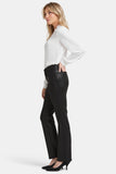 NYDJ Coated Marilyn Straight Jeans In Petite - Black Coated