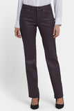 NYDJ Coated Marilyn Straight Jeans In Petite - Fig Coated