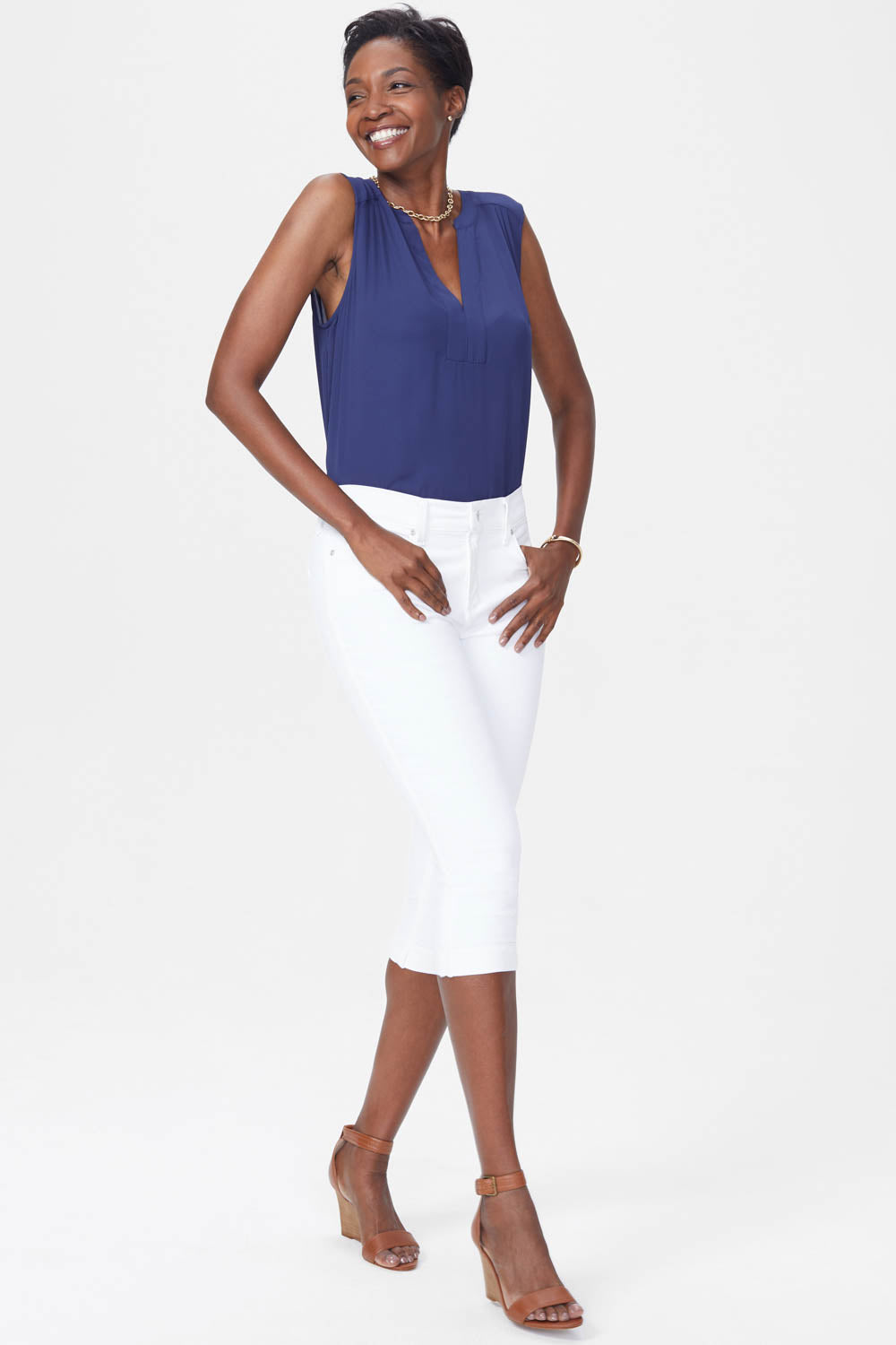 NYDJ Marilyn Straight Crop Jeans In Petite - Optic White
