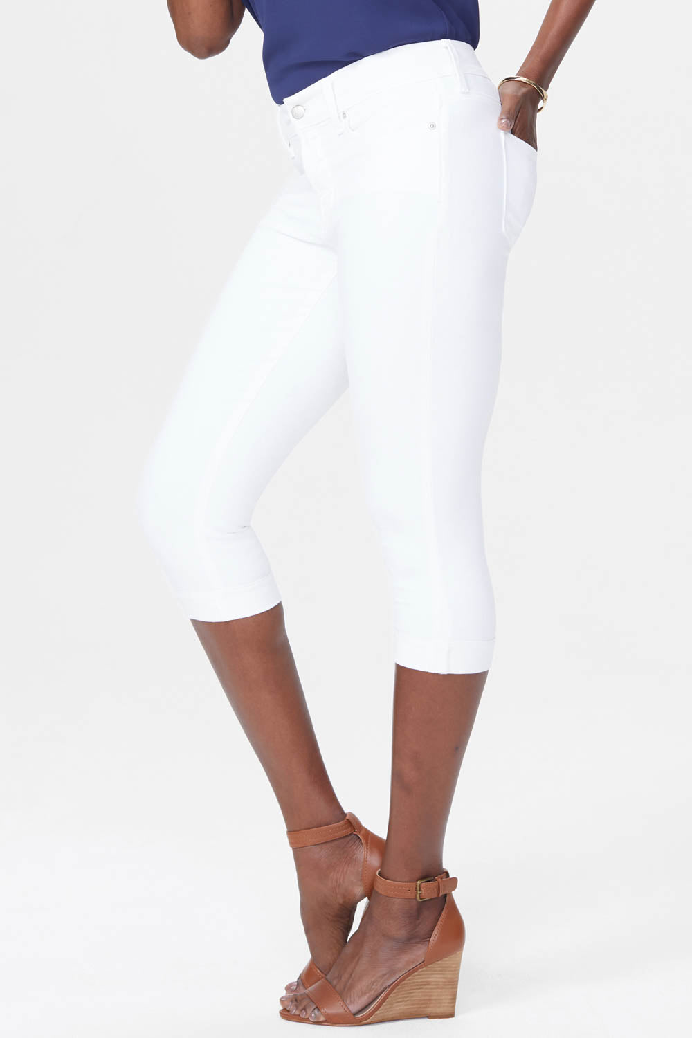 NYDJ Marilyn Straight Crop Jeans In Petite - Optic White