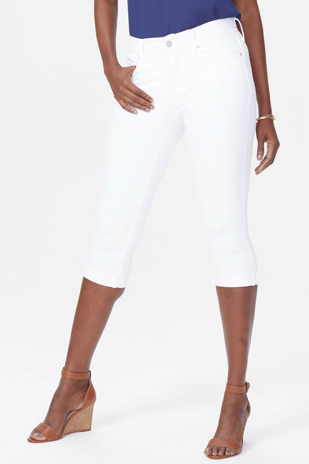 NYDJ Marilyn Straight Crop Jeans In Petite - Optic White