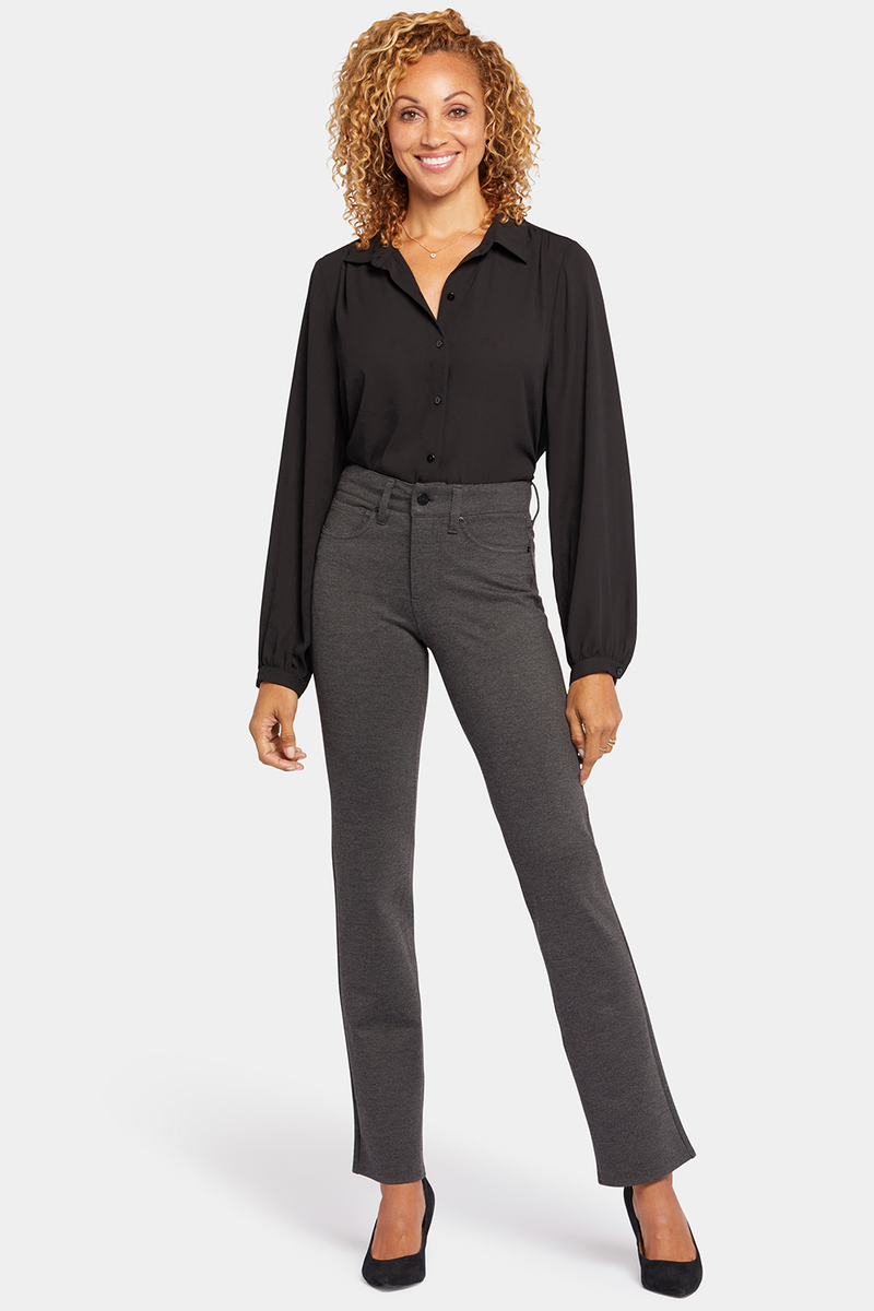 NYDJ Marilyn Straight Pants In Petite Sculpt-Her™ Collection - Charcoal Heathered