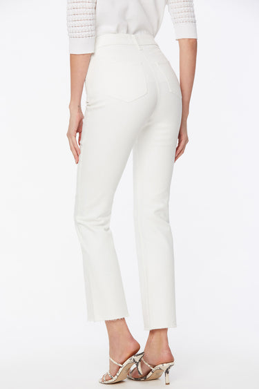 NYDJ Slim Bootcut Ankle Jeans In Petite In Cool Embrace® Denim With Frayed Hems - Optic White