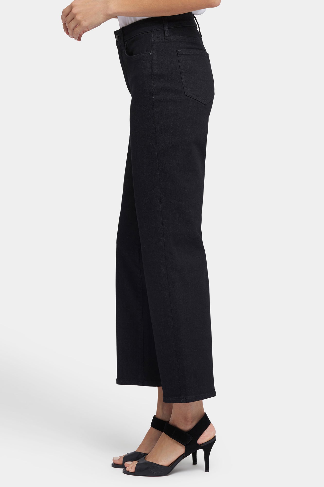 NYDJ Bailey Relaxed Straight Ankle Jeans In Petite In Cool Embrace® Denim With High Rise - Black
