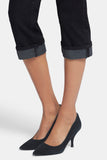 NYDJ Marilyn Straight Crop Jeans In Petite In Cool Embrace® Denim With Cuffs - Black
