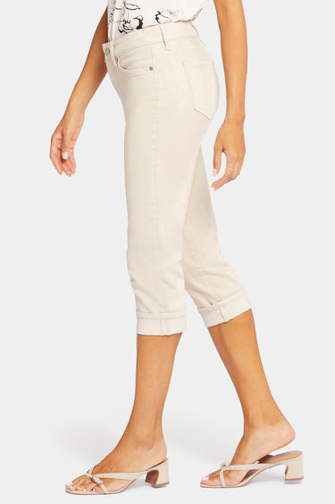 NYDJ Marilyn Straight Crop Jeans In Petite In Cool Embrace® Denim With Cuffs - Feather