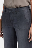 NYDJ Relaxed Piper Crop Jeans In Petite With Utility Pockets And Frayed Hems - Castile Dream