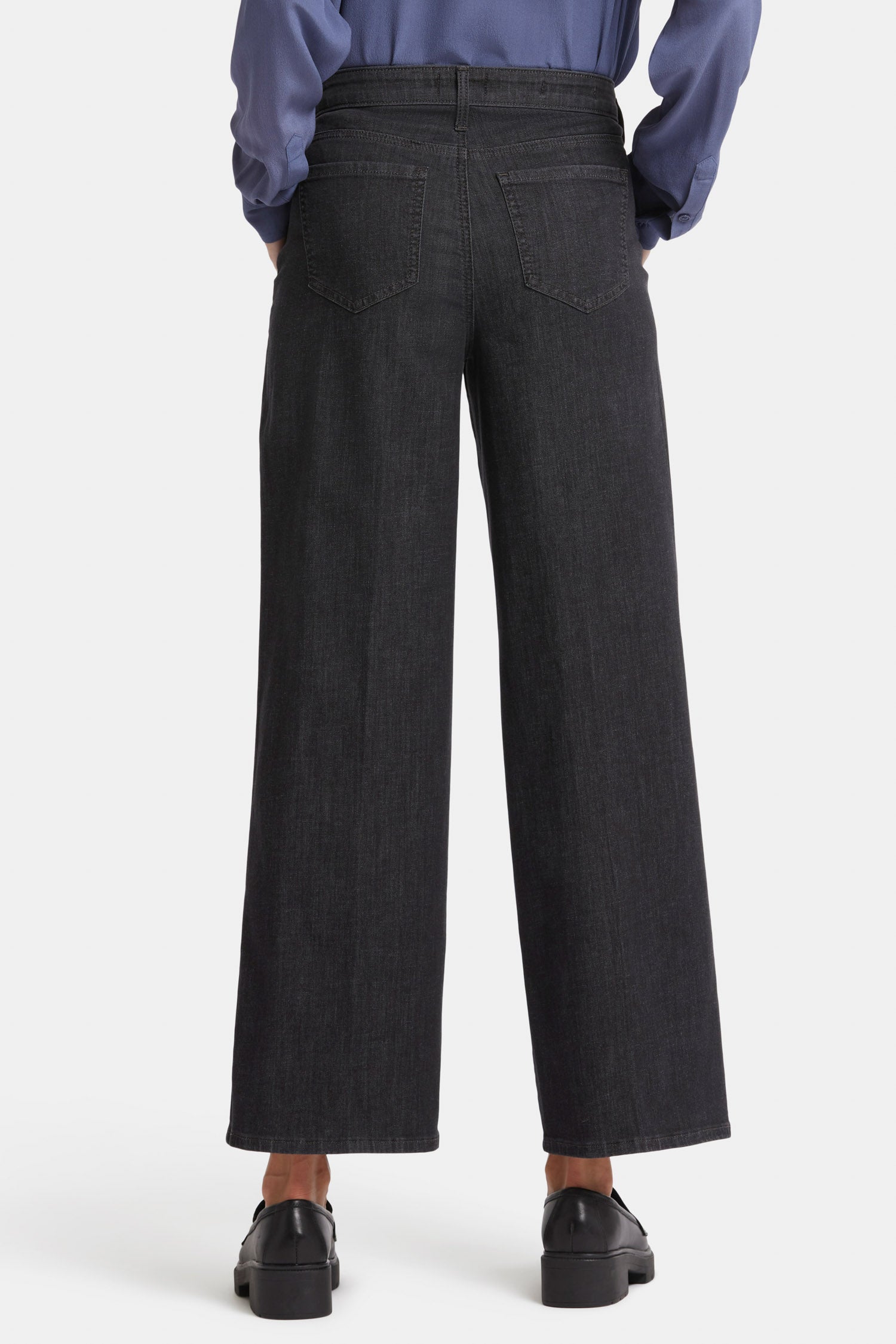 Teresa Wide Leg Ankle Jeans In Petite With Pleats - Eternity
