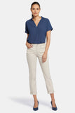 NYDJ Margot Girlfriend Jeans In Petite With Roll Cuffs - Feather