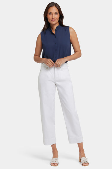 NYDJ Balloon Ankle Jeans In Petite With Pleats - Optic White