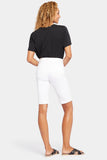 NYDJ Briella 10 Inch Denim Shorts In Petite With Roll Cuffs - Optic White