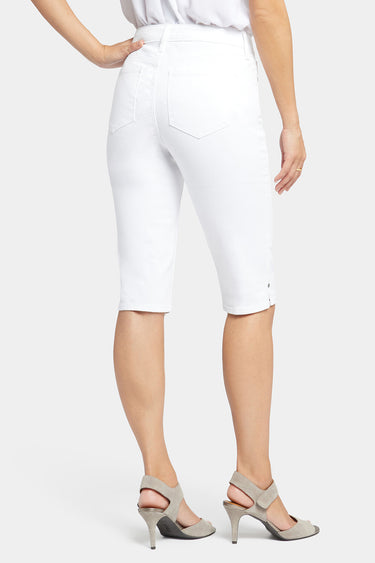 NYDJ Sophie Bike Capri Jeans In Petite With Riveted Side Slits - Optic White