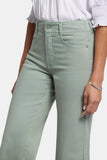 NYDJ Brigitte Wide Leg Capri Jeans In Petite With High Rise And Frayed Hems - Lily Pad