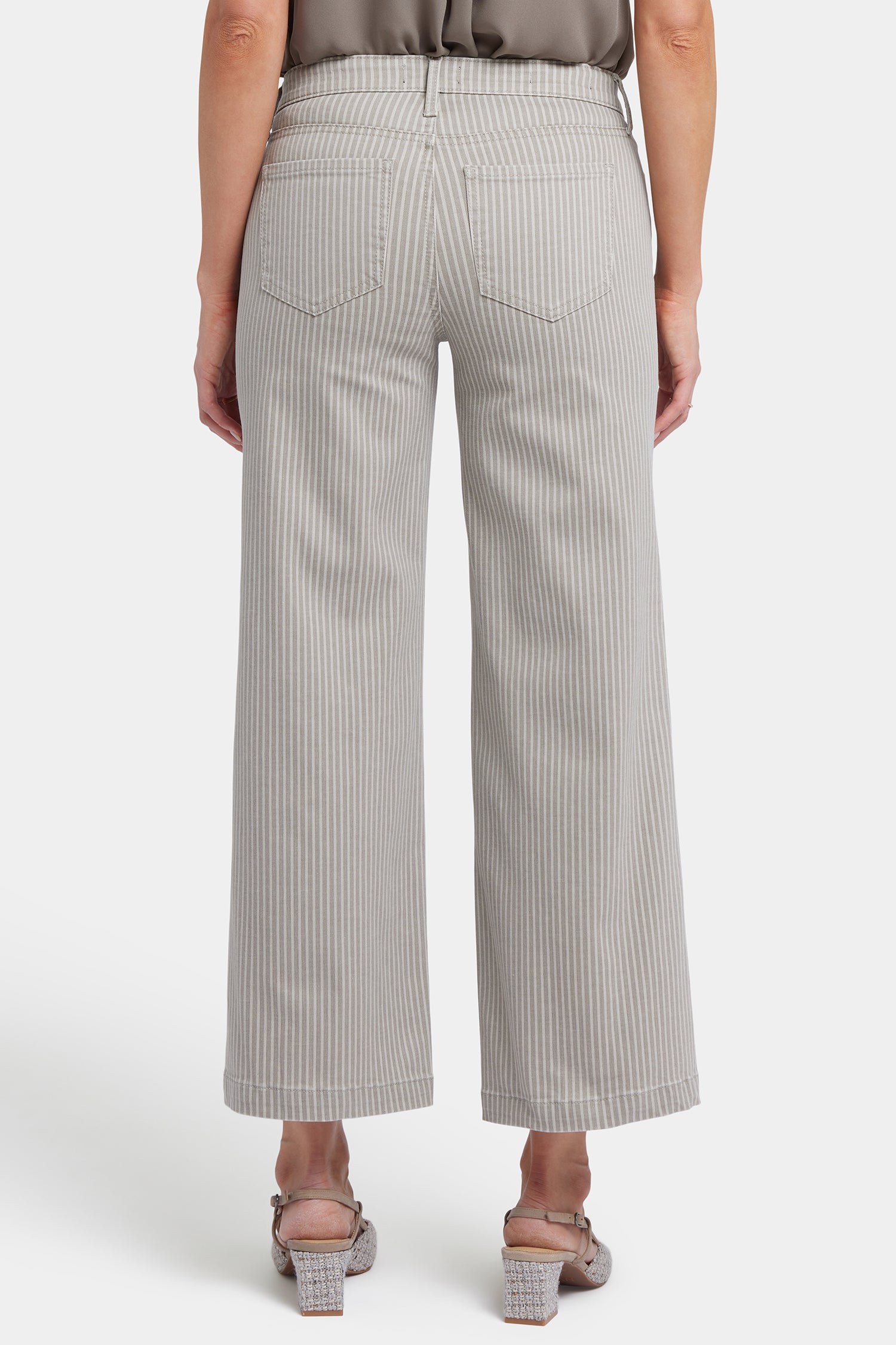 Teresa Wide Leg Ankle Jeans In Petite - Hidden Lodge Stripe