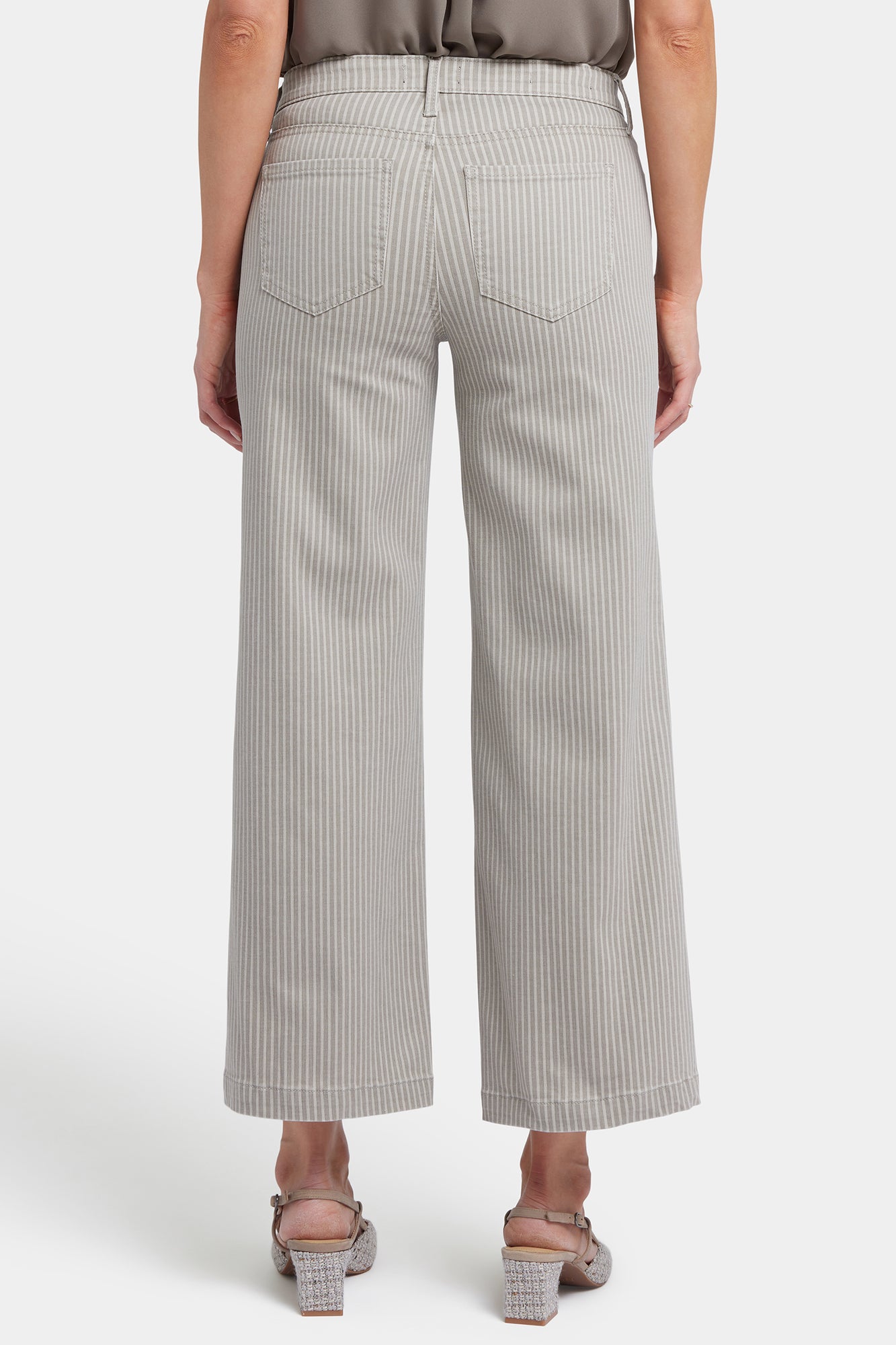 NYDJ Teresa Wide Leg Ankle Jeans In Petite - Hidden Lodge Stripe