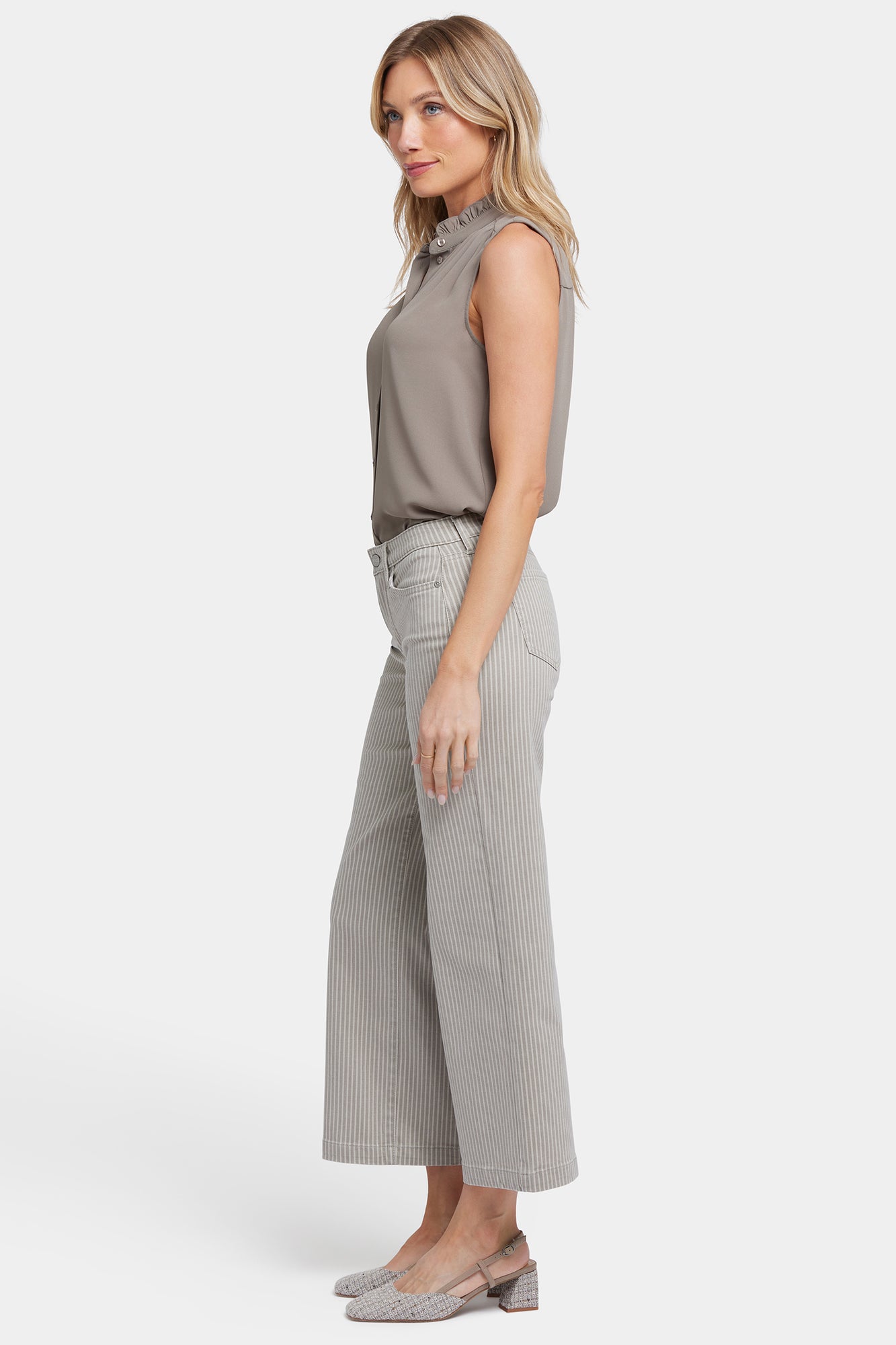 NYDJ Teresa Wide Leg Ankle Jeans In Petite - Hidden Lodge Stripe