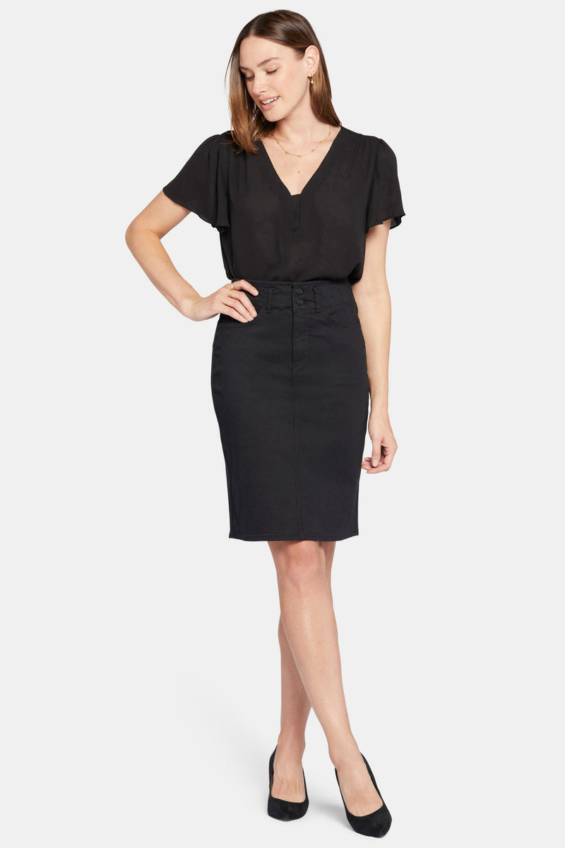 NYDJ High Waist Skirt In Petite - Black