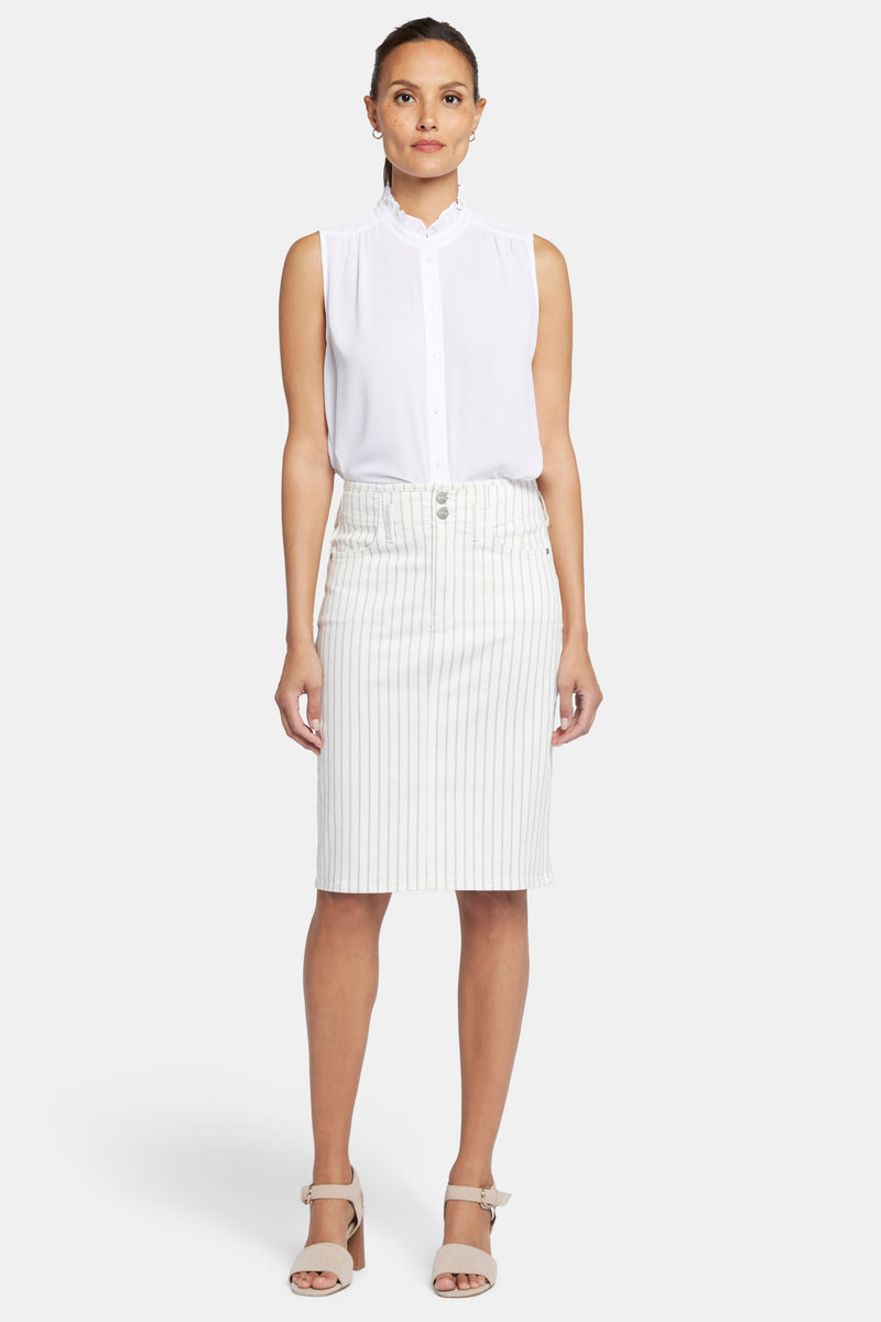 NYDJ High Waist Skirt In Petite - Beach Cruise Stripe
