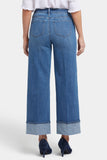 NYDJ Teresa Wide Leg Jeans In Petite With High Rise, 26" Inseam And 4" Cuffs - Stillwater Lake