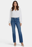 NYDJ Marilyn Straight Jeans In Petite With High Rise, Utility Welt Pockets And 29" Inseam - Romantic Indigo