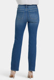 NYDJ Marilyn Straight Jeans In Petite With High Rise, Utility Welt Pockets And 29" Inseam - Romantic Indigo
