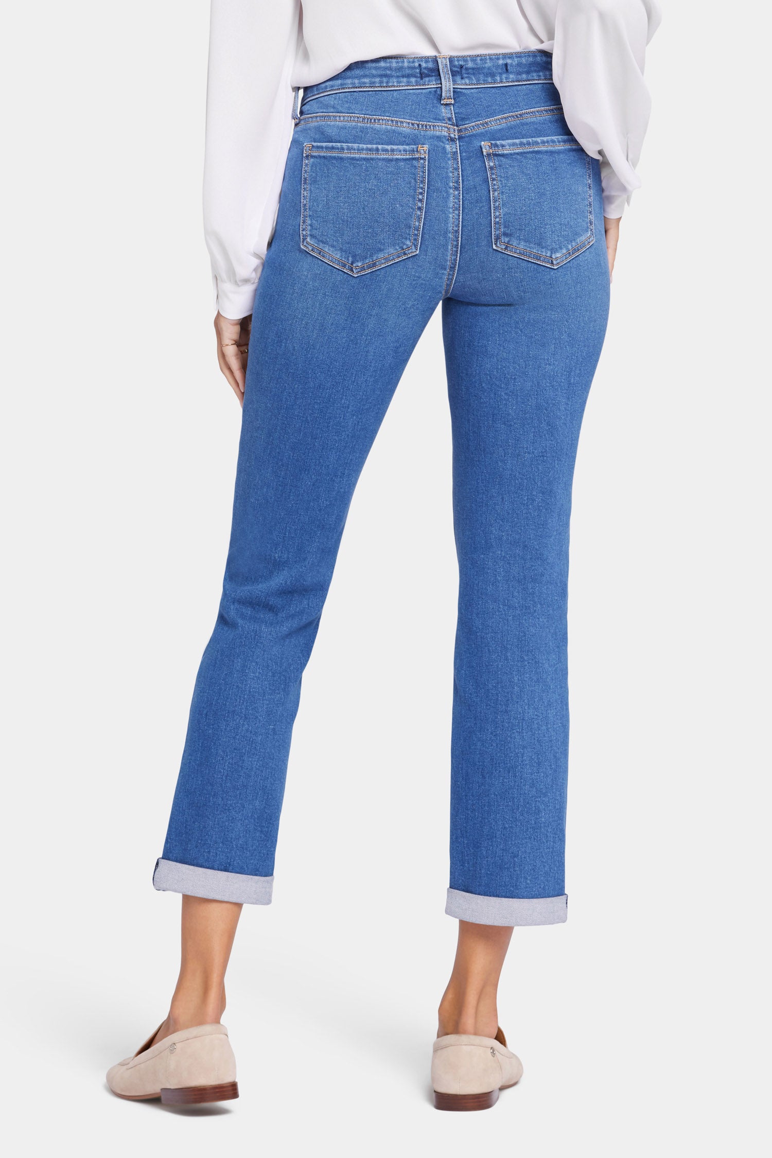 Sheri Slim Ankle Jeans In Petite With Roll Cuffs - Rockford Blue