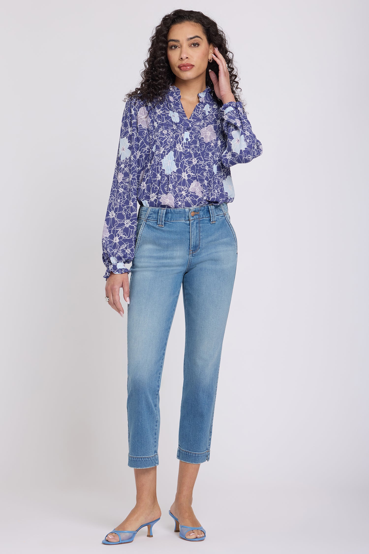 Sheri Slim Straight Ankle Jeans In Petite With Side Slits - Port
