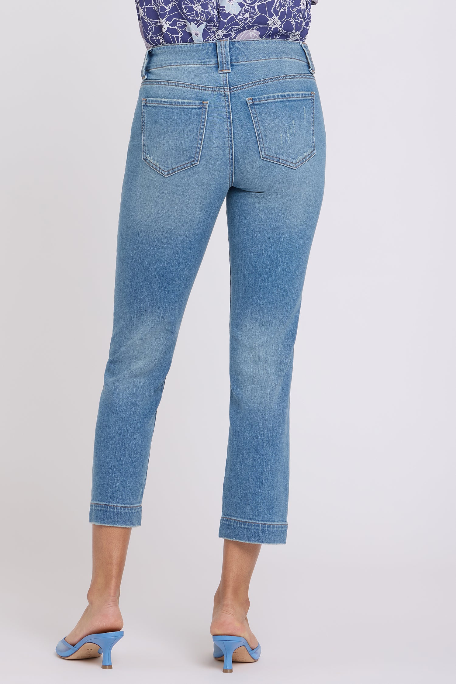 Sheri Slim Straight Ankle Jeans In Petite With Side Slits - Port